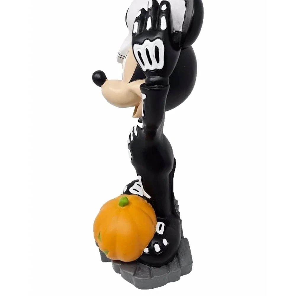 Disney Halloween Mickey Mouse Figurine With Skeleton‎ Costume & Jack O Lantern